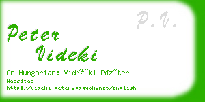 peter videki business card